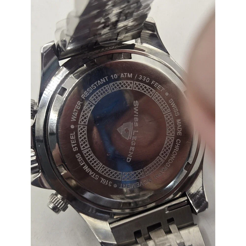 Swiss Legend Chronograph Quartz Men's Watch. New Two Tone Stainless Steel Band.